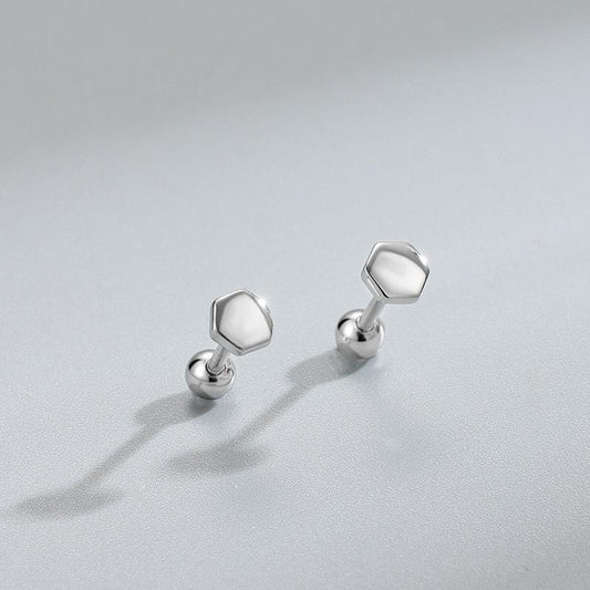 Hexagon Ball Screw Earring (Pair)