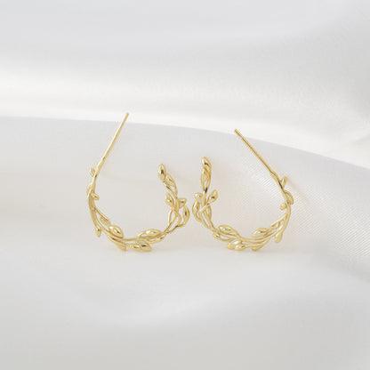 Olive Branch Hoop Earring (Pair)