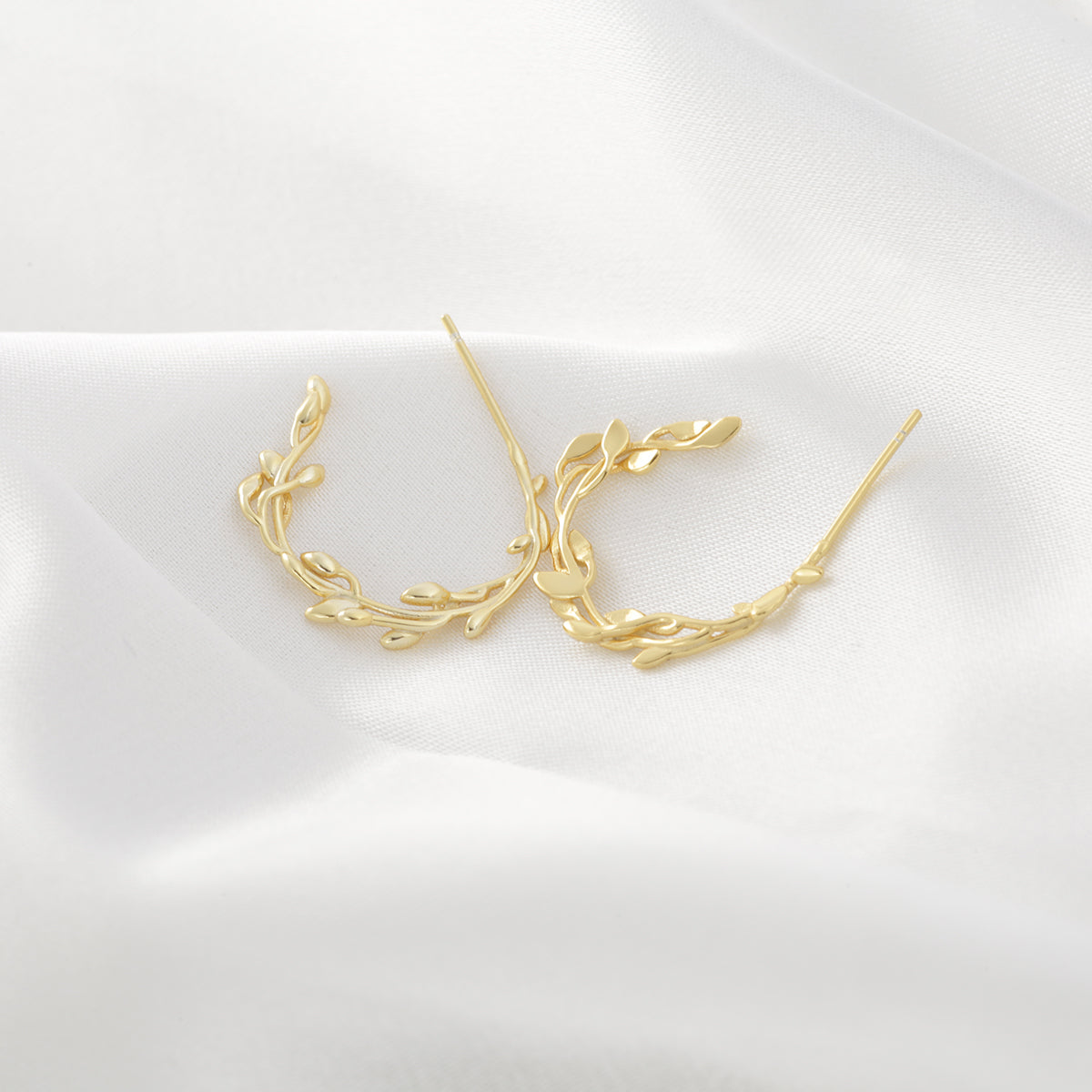 Olive Branch Hoop Earring (Pair)