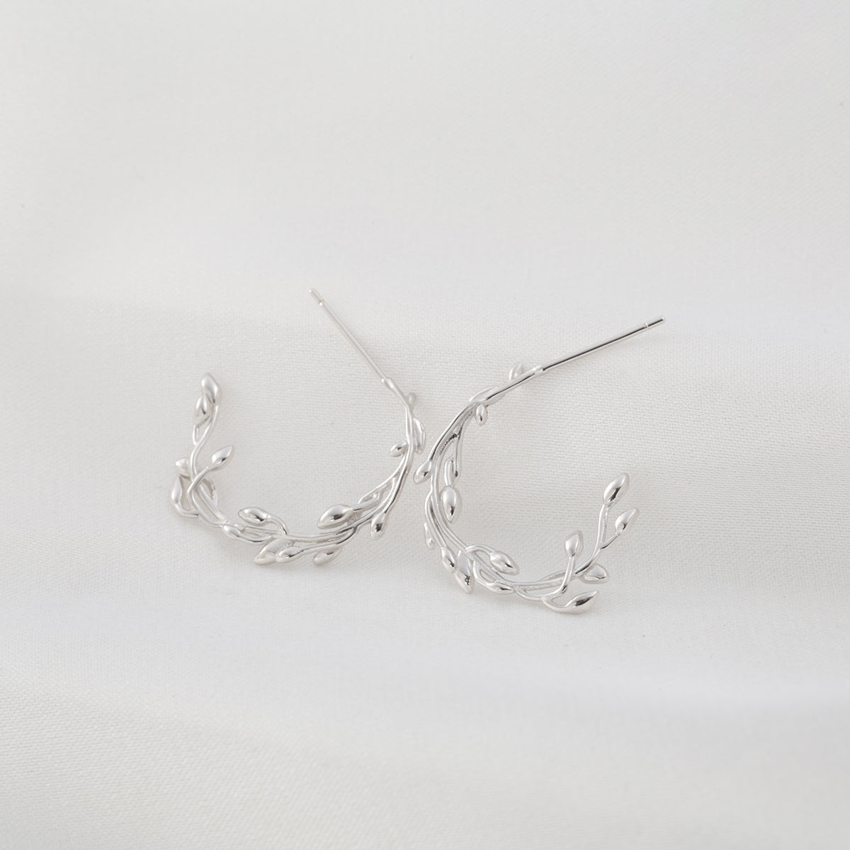 Olive Branch Hoop Earring (Pair)