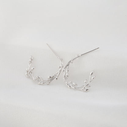 Olive Branch Hoop Earring (Pair)