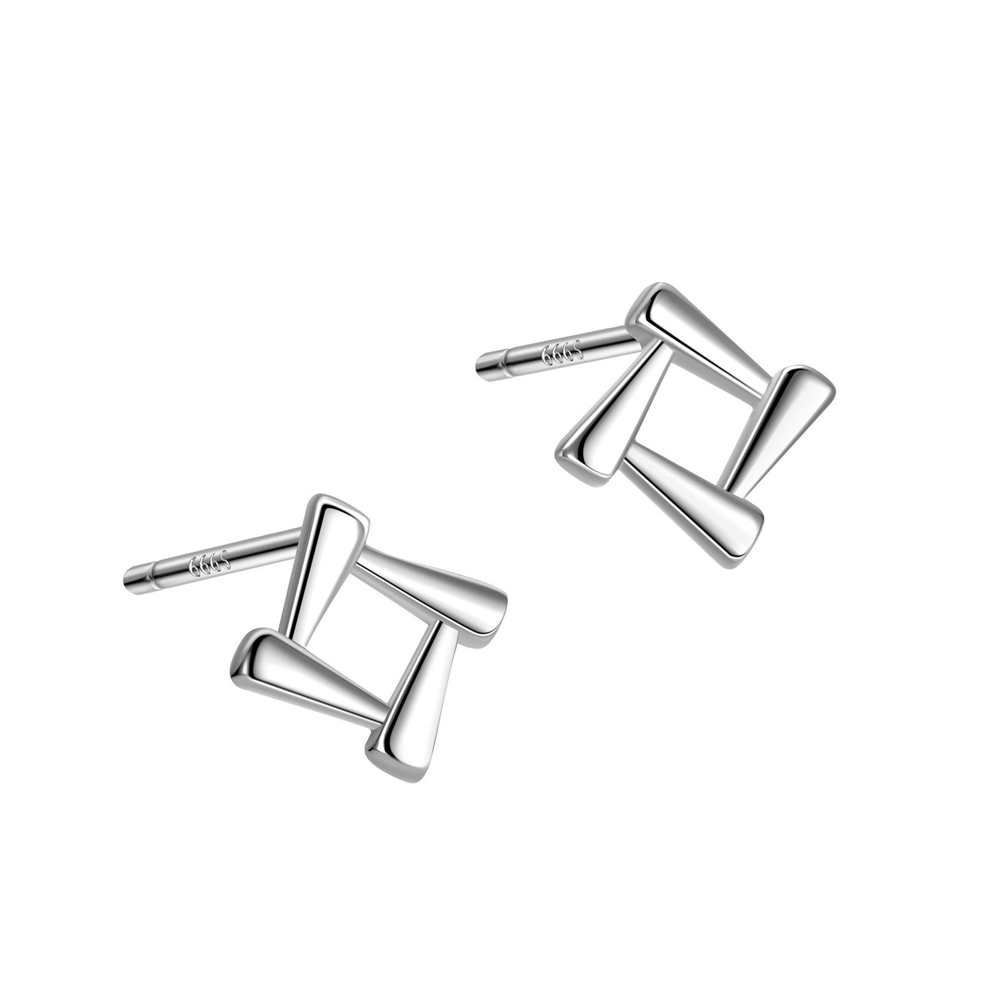 Geometric Open Square Stud (Pair)