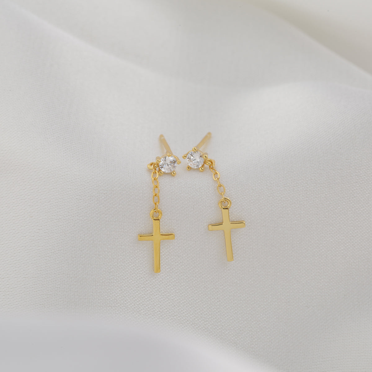 Dangling Cross Earrings (Pair)