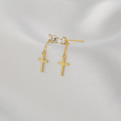 Dangling Cross Earrings (Pair)