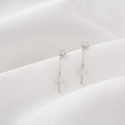 Dangling Cross Earrings (Pair)